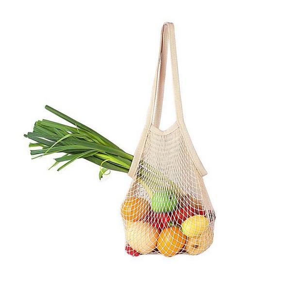 100% Cotton Beige Mesh Bag